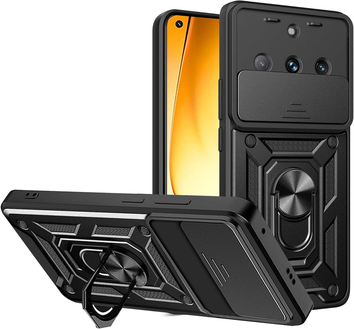 MOPAL Realme 11 4G Stand Sliding Shock-Resistant Slide Silicone Case · 2
