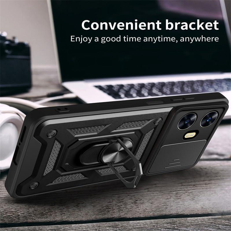 MOPAL Realme C55 Stand Sliding Shock-Resistant Slide Silicone Case · 3