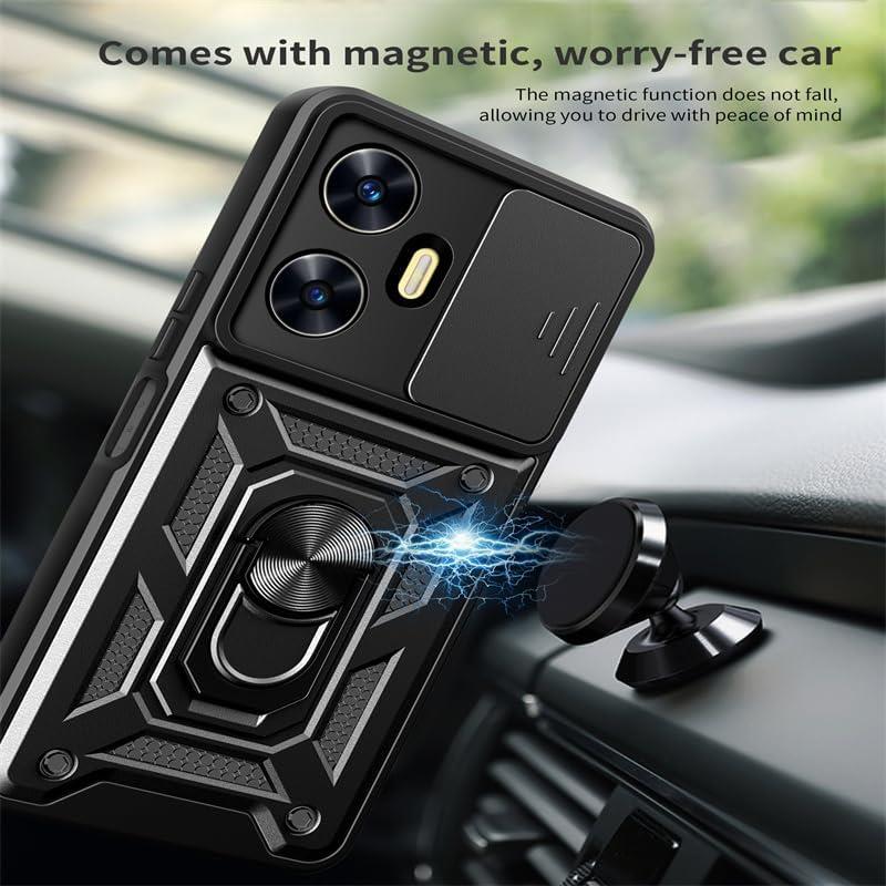 MOPAL Realme C55 Stand Sliding Shock-Resistant Slide Silicone Case · 4