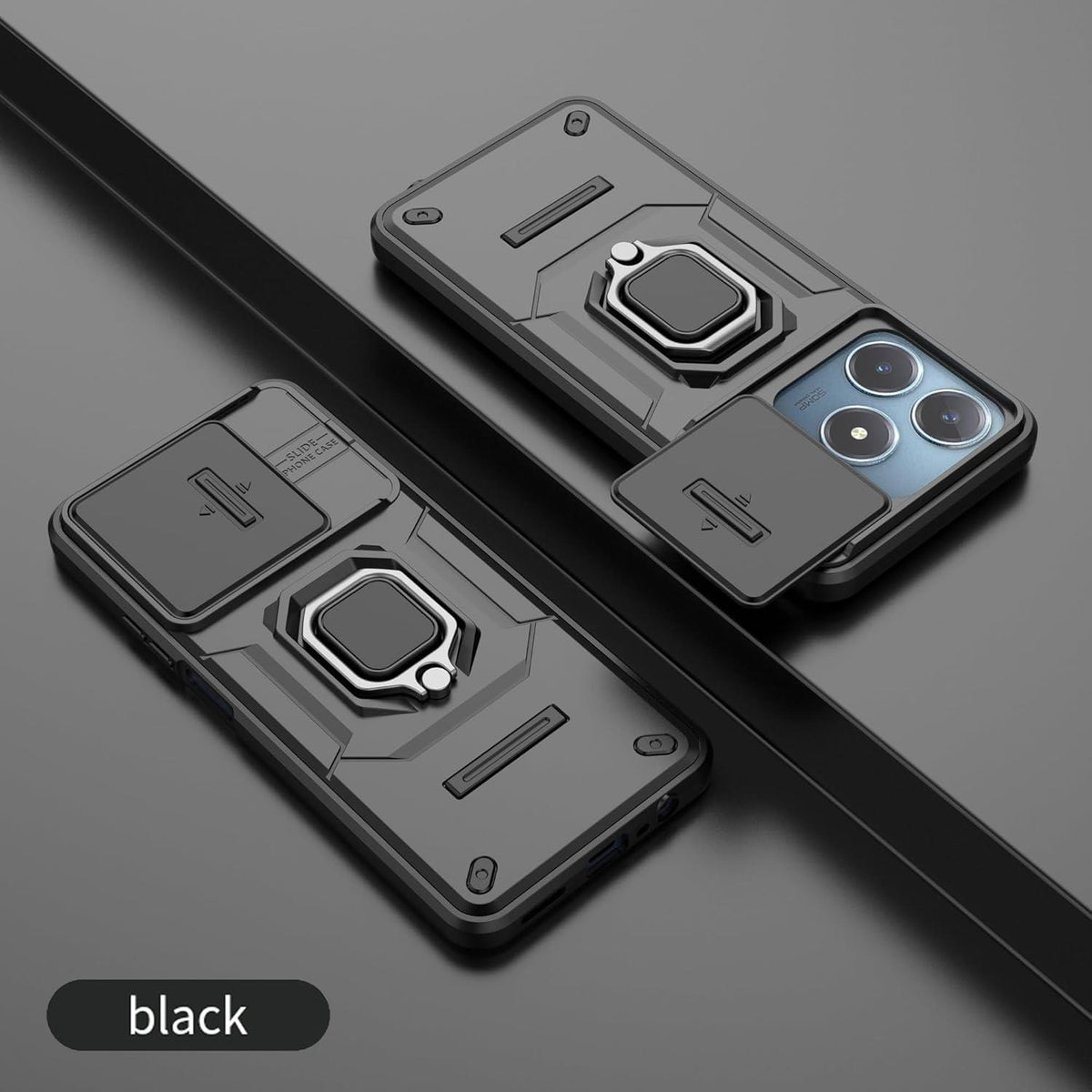 MOPAL Realme C61 / C63 Stand Sliding Shock-Resistant Slide Silicone Case · 2