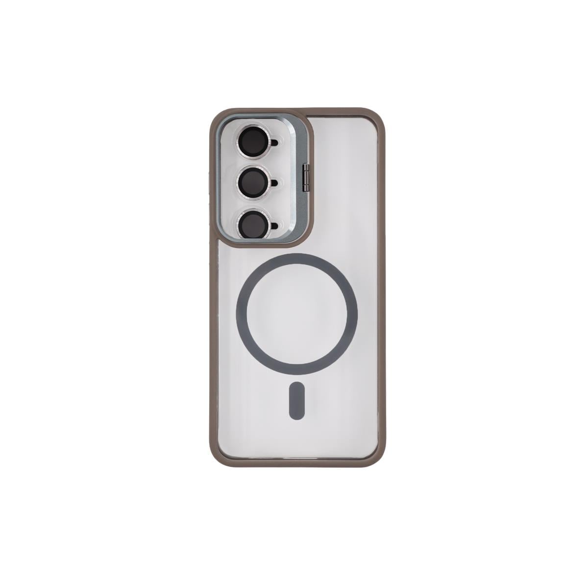 MOPAL MagSafe-Compatible Stand Camera-Lens Protection Clear Pass-1 Silicone Case for Samsung Galaxy A07 · 2