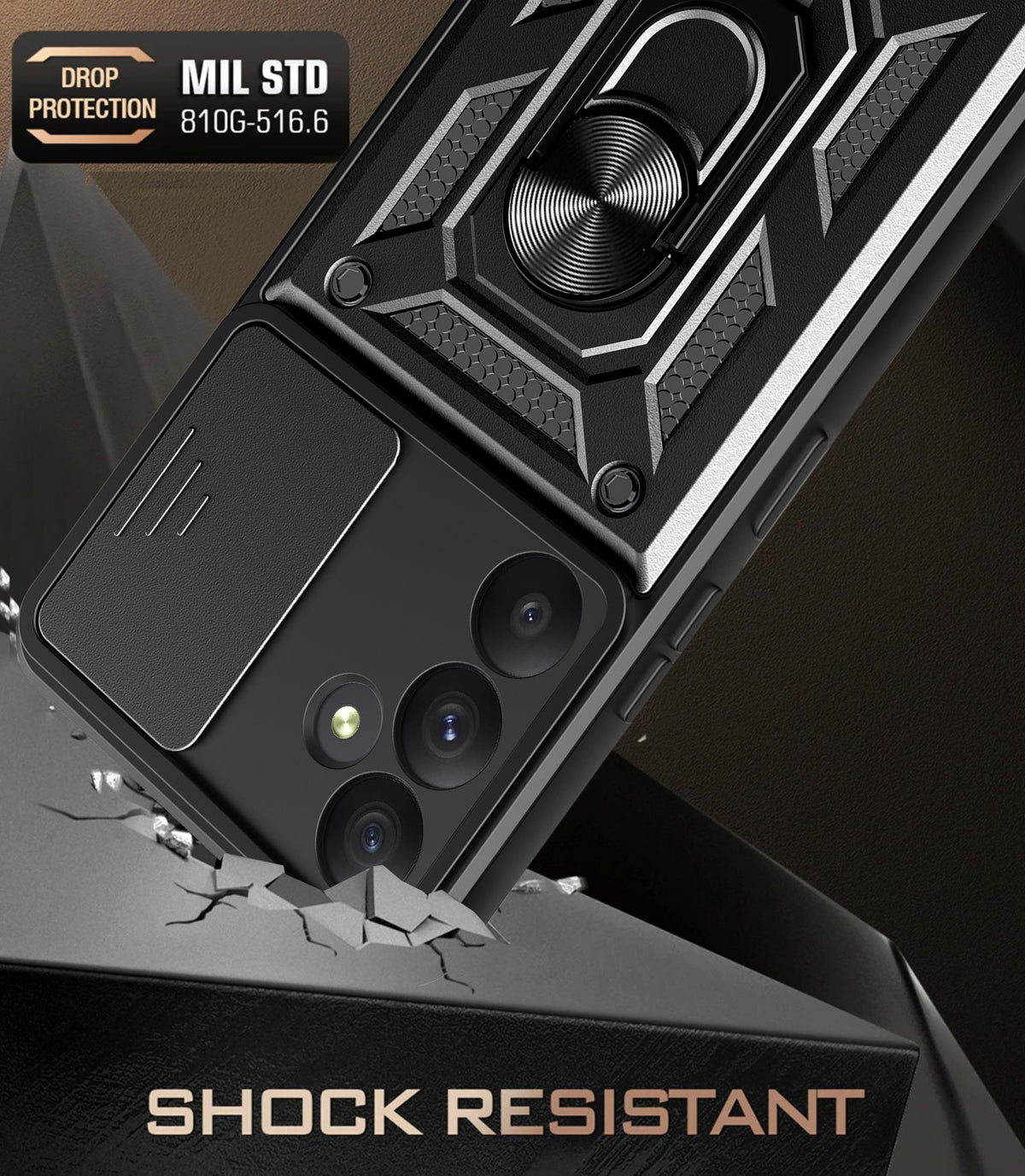 MOPAL Samsung A52 Stand Sliding Shock-Resistant Slide Silicone Case · 3
