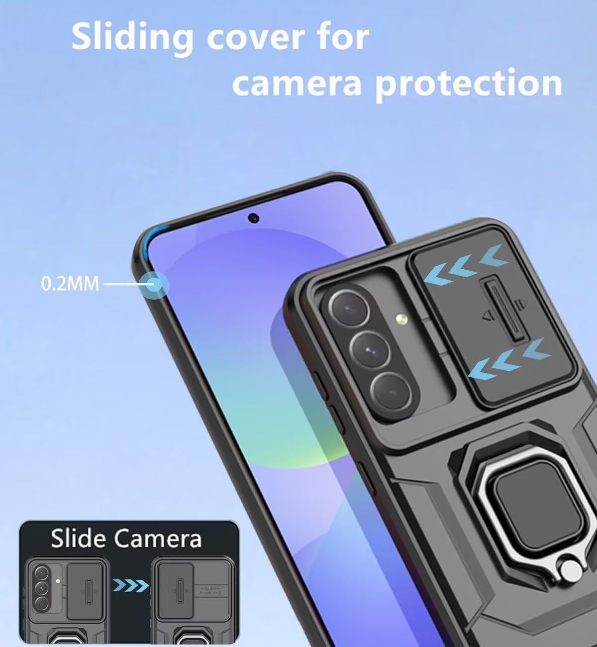 MOPAL Samsung A56 Stand Sliding Shock-Resistant Slide Silicone Case · 3