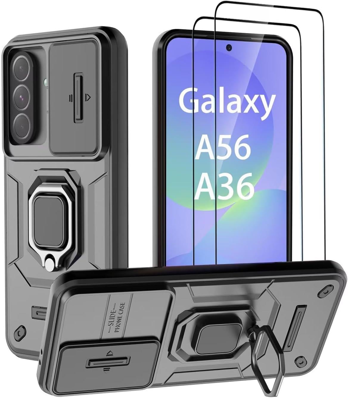 MOPAL Samsung A56 Stand Sliding Shock-Resistant Slide Silicone Case · 2