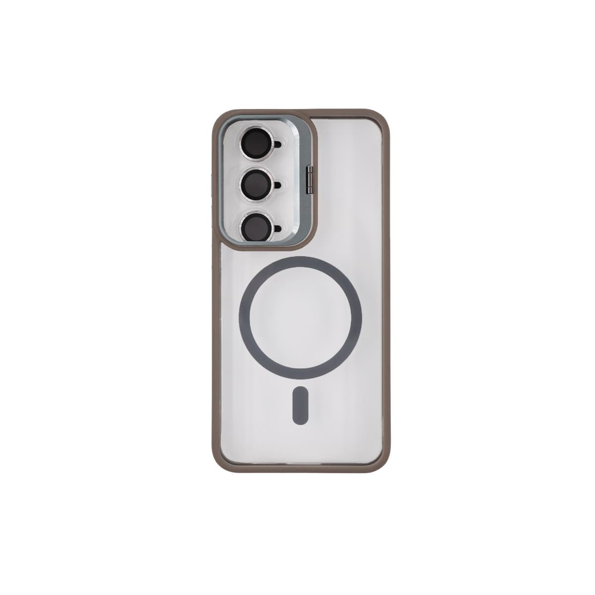 MOPAL MagSafe-Compatible Stand Camera-Lens Protection Clear Pass-1 Silicone Case for Samsung Galaxy A56 · 2