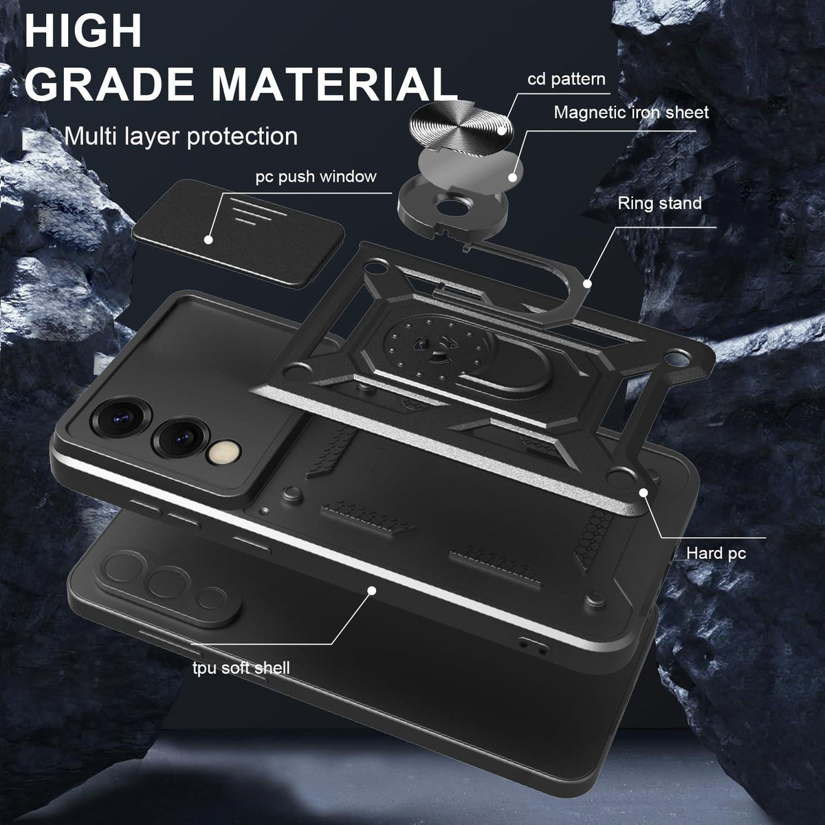 MOPAL Samsung S25 Edge Stand Sliding Shock-Resistant Slide Silicone Case · 6