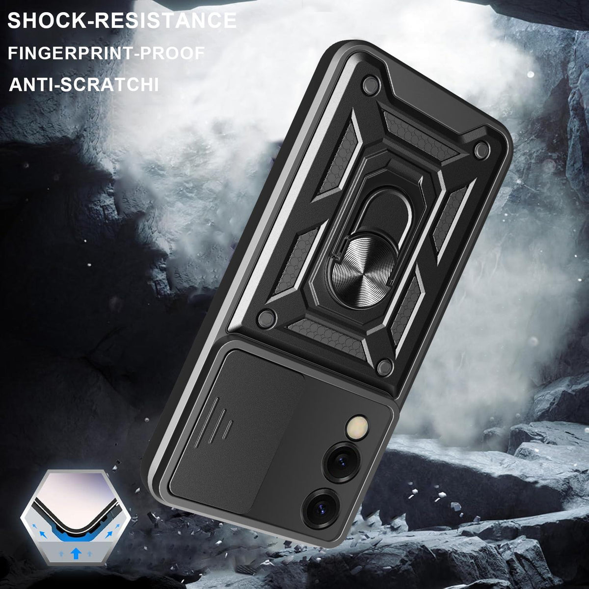 MOPAL Samsung S25 Edge Stand Sliding Shock-Resistant Slide Silicone Case · 5