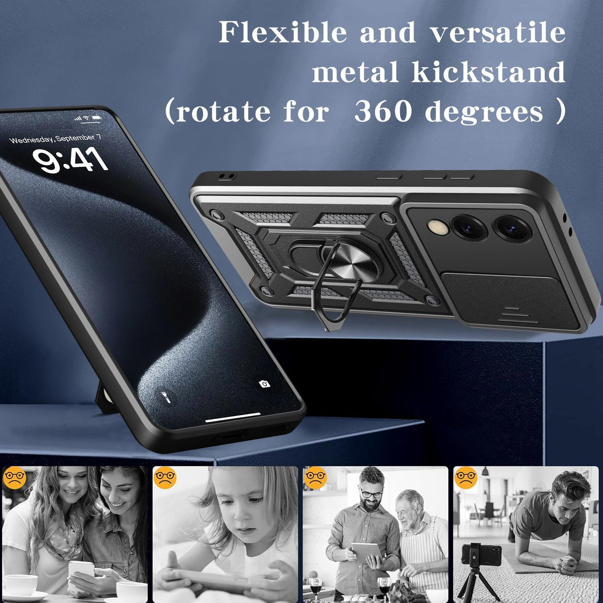 MOPAL Samsung S25 Edge Stand Sliding Shock-Resistant Slide Silicone Case · 3