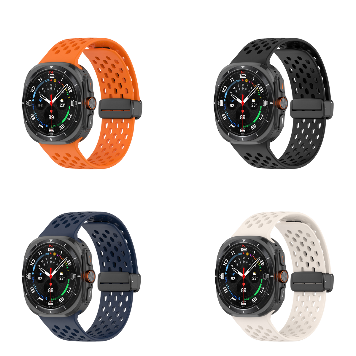 MOPAL Samsung Watch 7 Ultra Compatible 47 mm Holly Silicone Watch Band · 2