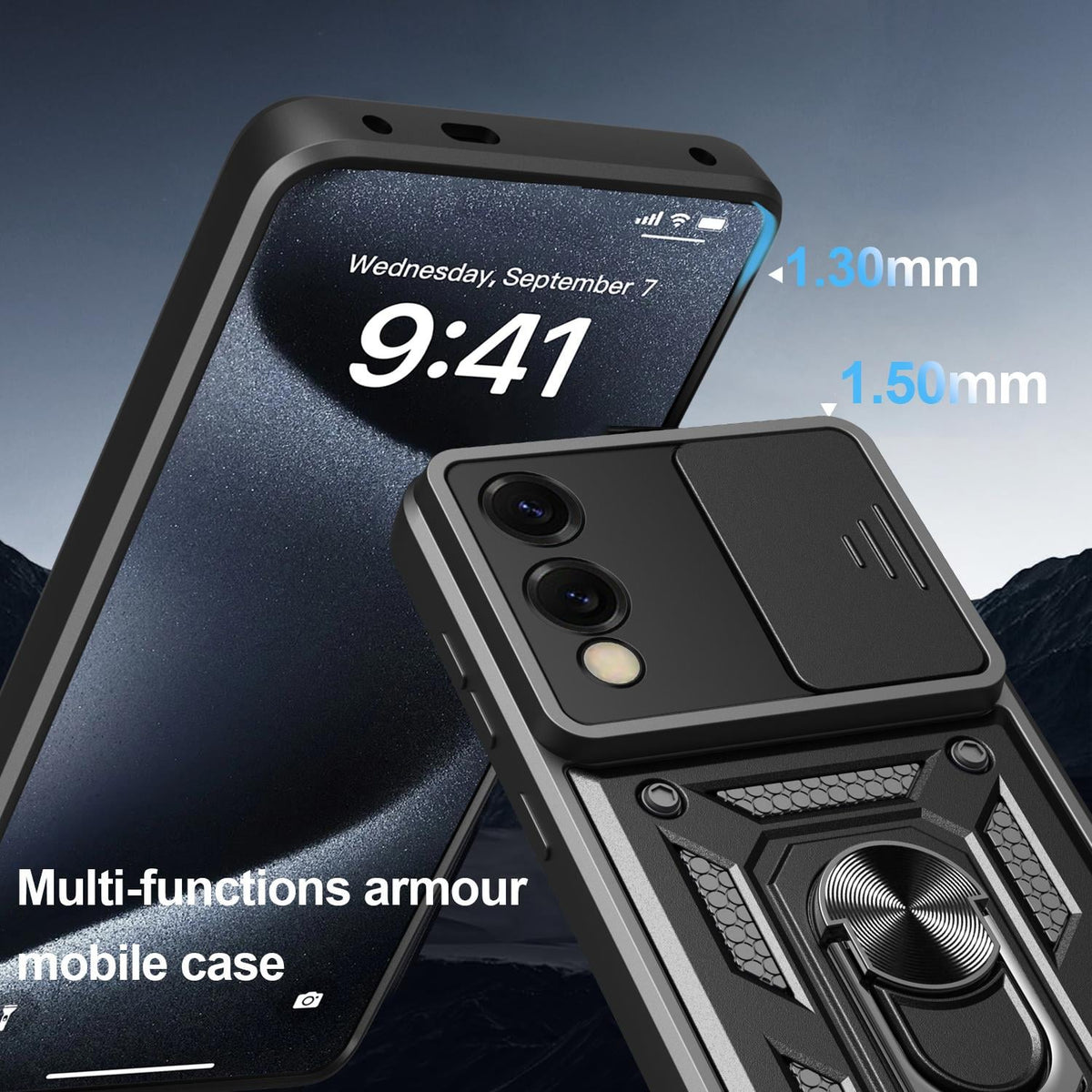 MOPAL Tecno Camon 30 Pro 4G Stand Sliding Shock-Resistant Slide Silicone Case · 6