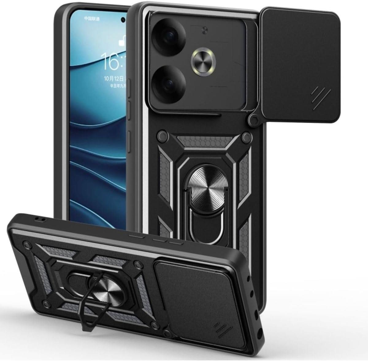 MOPAL Tecno Pova 6 Stand Sliding Shock-Resistant Slide Silicone Case · 2
