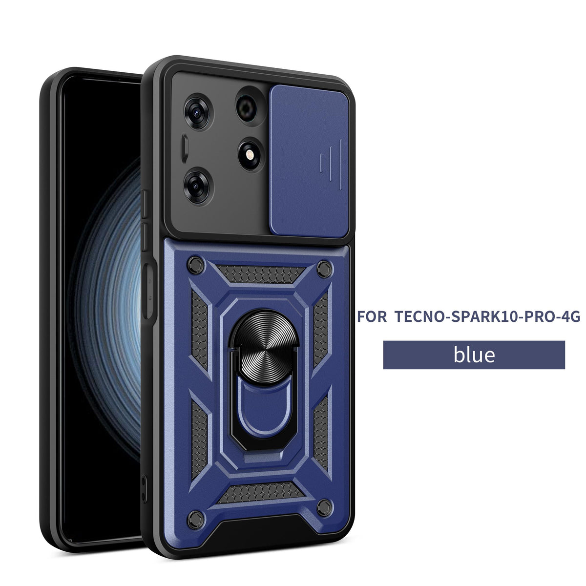 MOPAL Tecno Spark 10 Pro 4G Stand Sliding Shock-Resistant Slide Silicone Case · 1