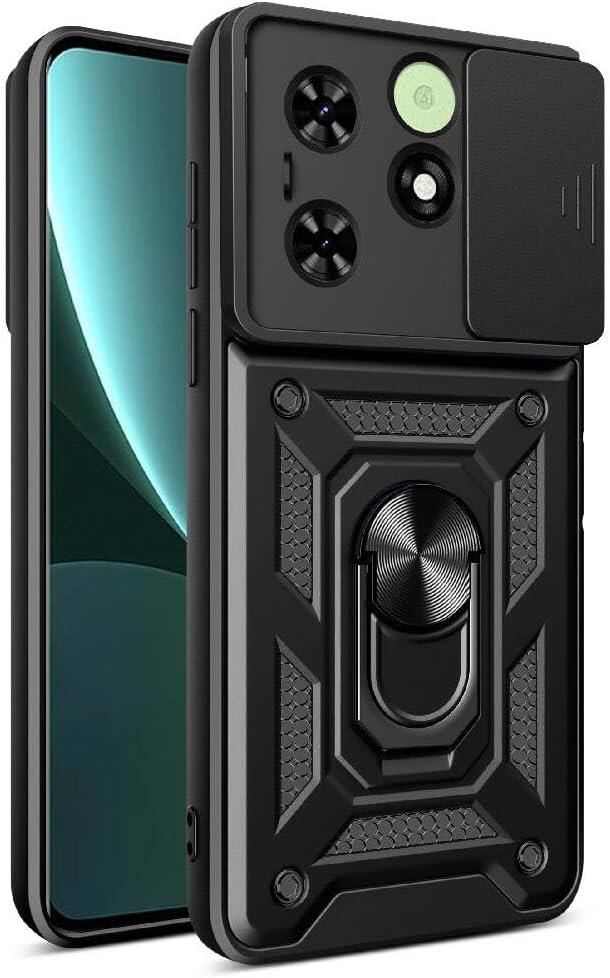 MOPAL Tecno Spark 20/20C Stand Sliding Shock-Resistant Slide Silicone Case · 2