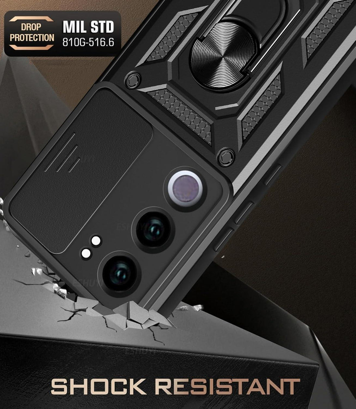 MOPAL Vivo Y19S Stand Sliding Shock-Resistant Slide Silicone Case · 3