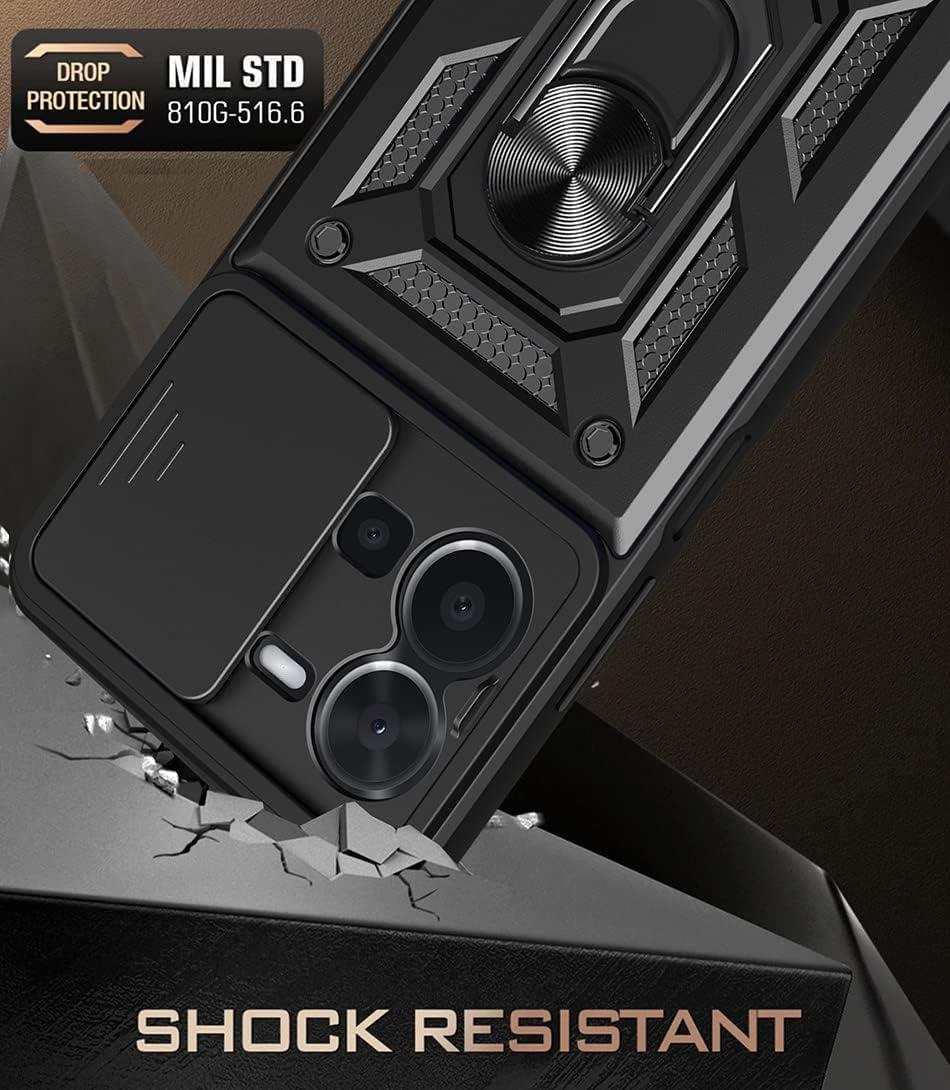 MOPAL Vivo Y35 / Y22S Stand Sliding Shock-Resistant Slide Silicone Case · 2