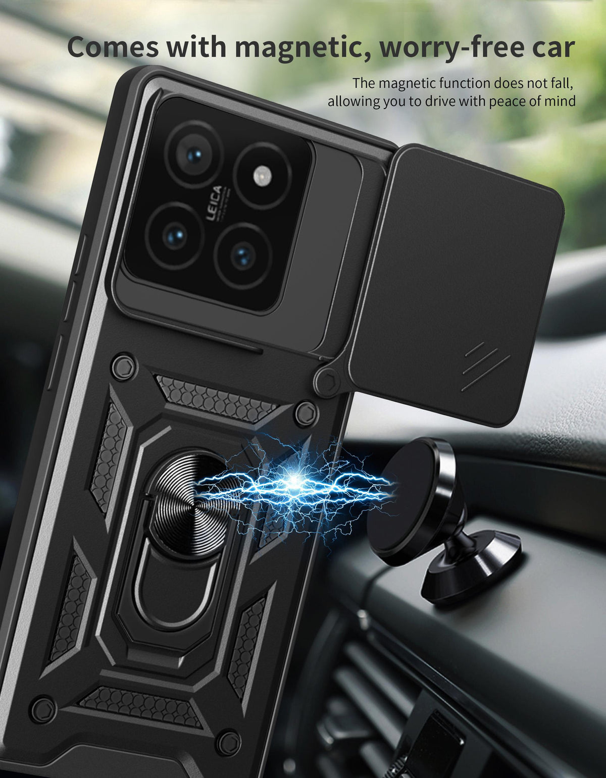 MOPAL Xiaomi Mi 14T Stand Sliding Shock-Resistant Slide Silicone Case · 4