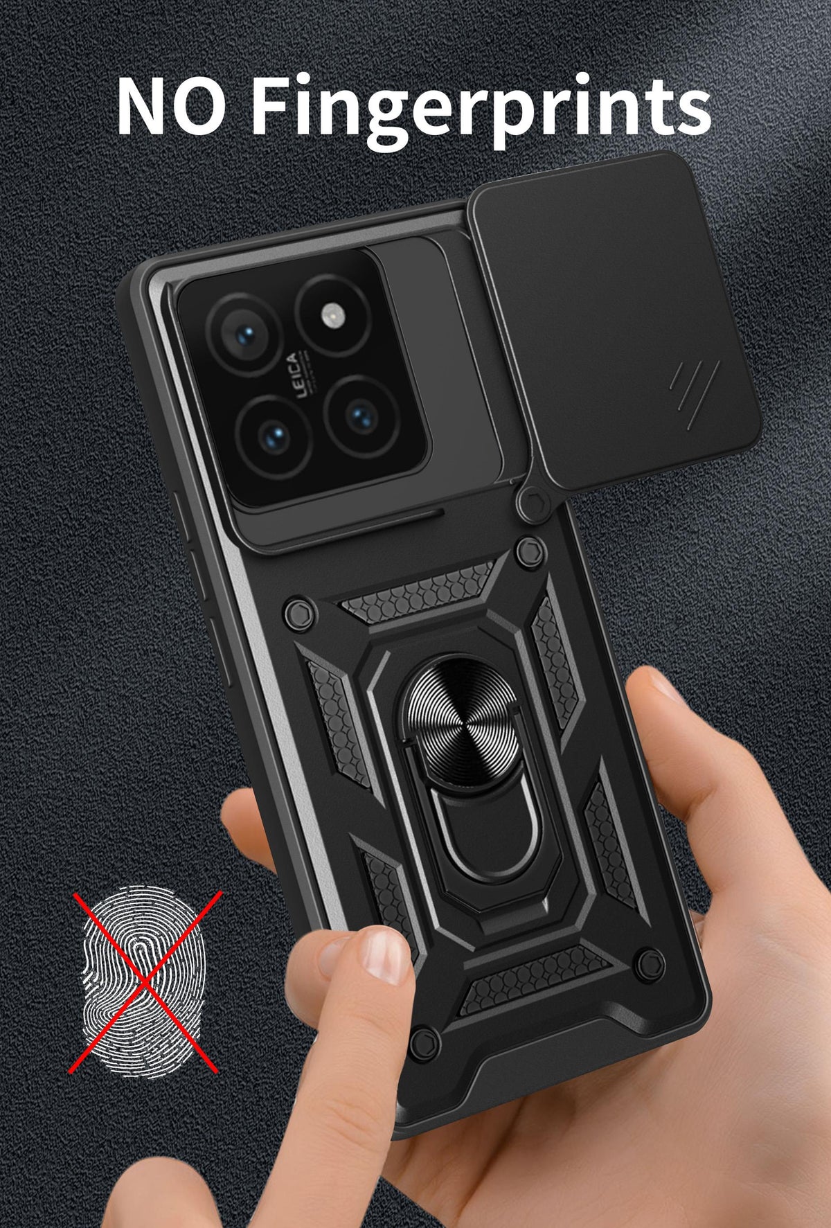 MOPAL Xiaomi Mi 14T Stand Sliding Shock-Resistant Slide Silicone Case · 6