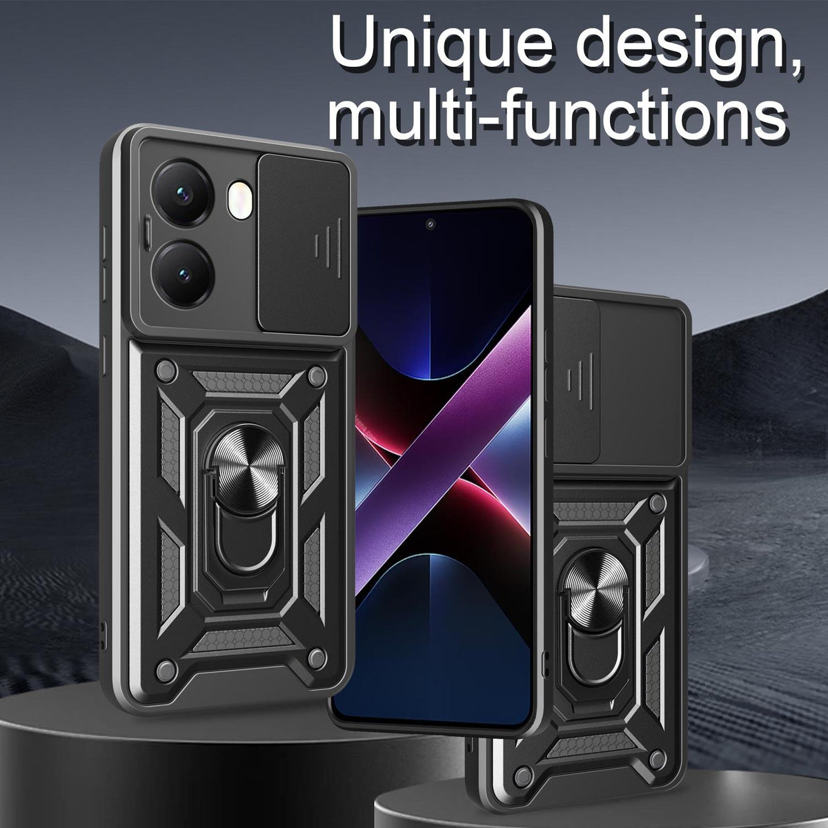 MOPAL Xiaomi Poco X7 Pro Stand Sliding Shock-Resistant Slide Silicone Case · 3