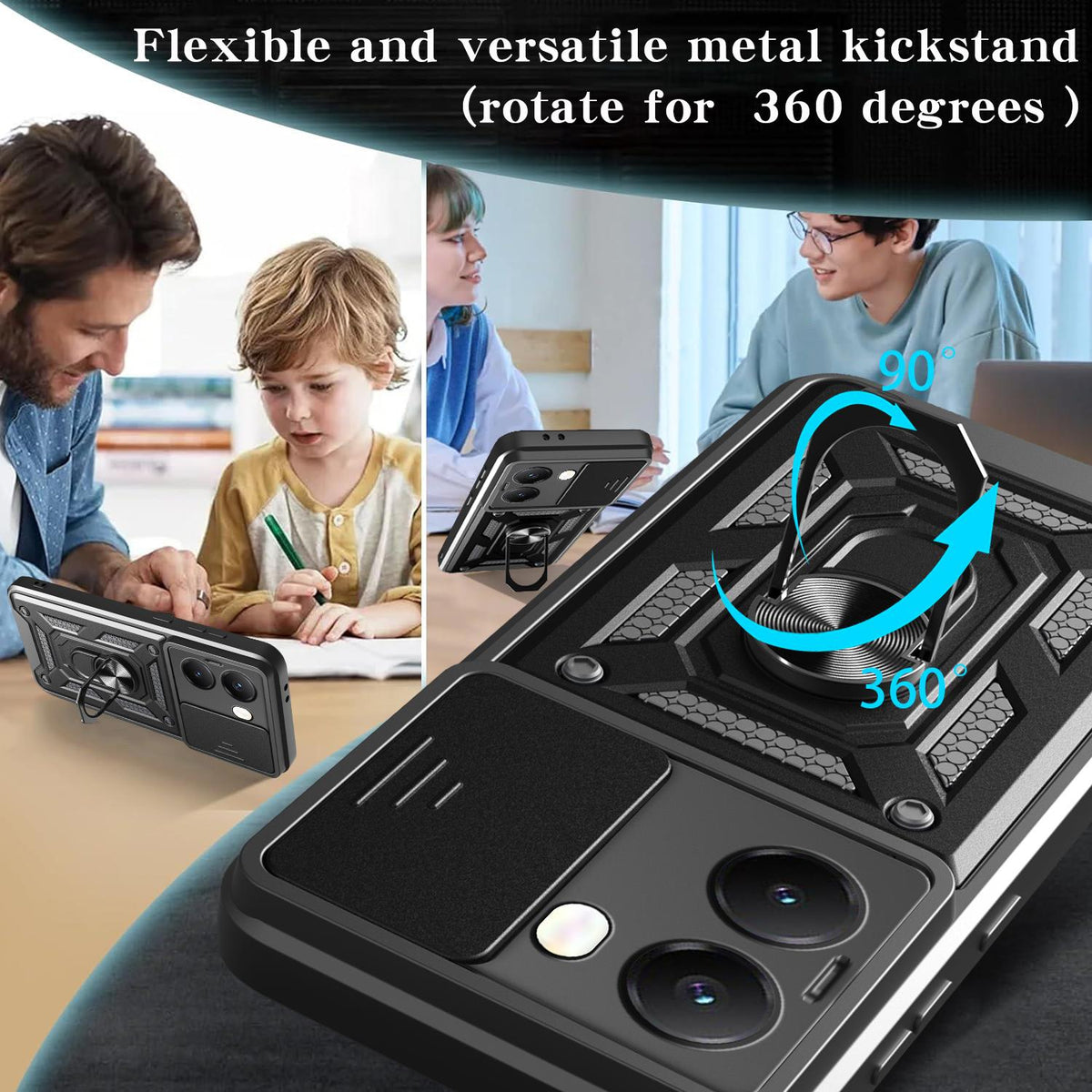 MOPAL Xiaomi Poco X7 Pro Stand Sliding Shock-Resistant Slide Silicone Case · 6
