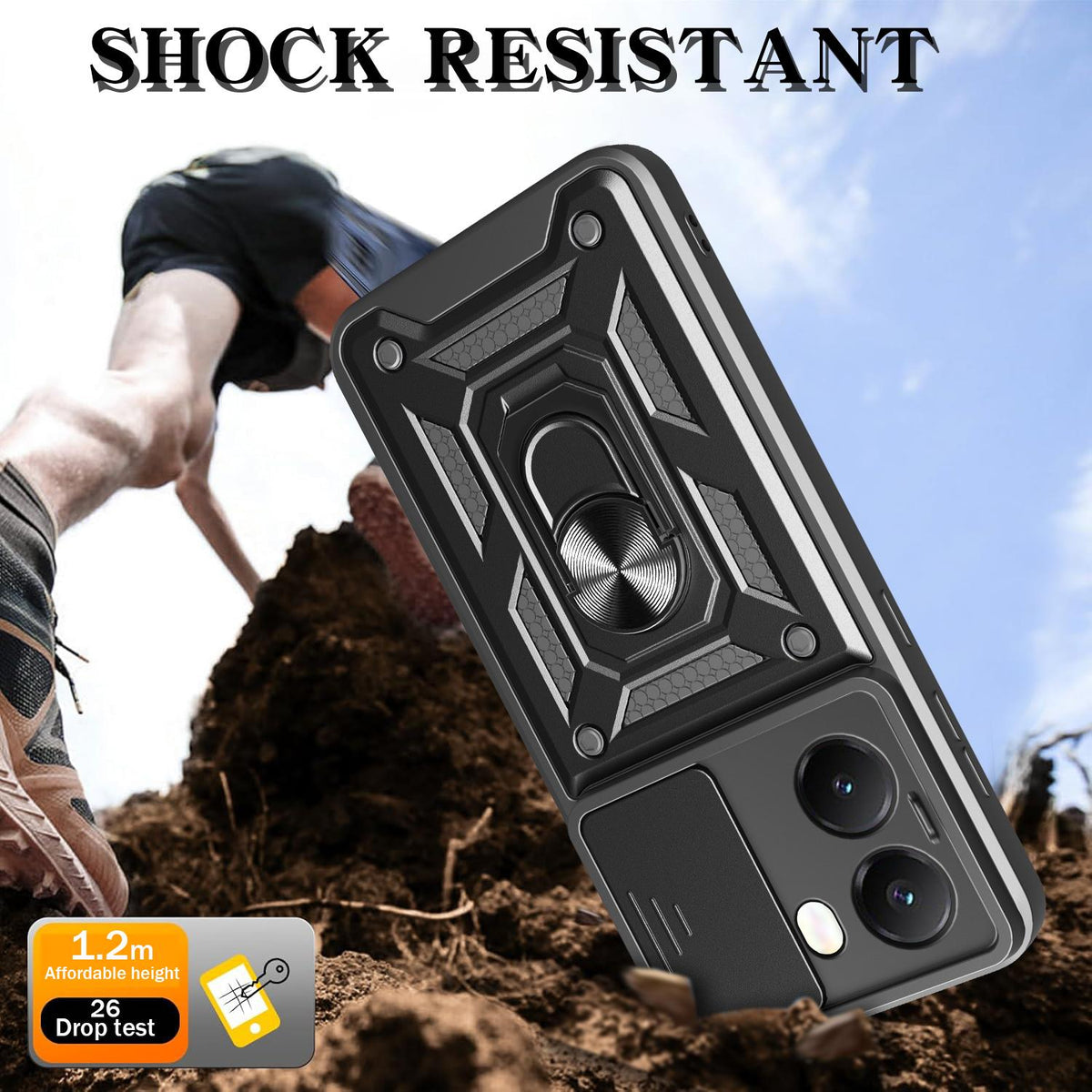MOPAL Xiaomi Poco X7 Pro Stand Sliding Shock-Resistant Slide Silicone Case · 4