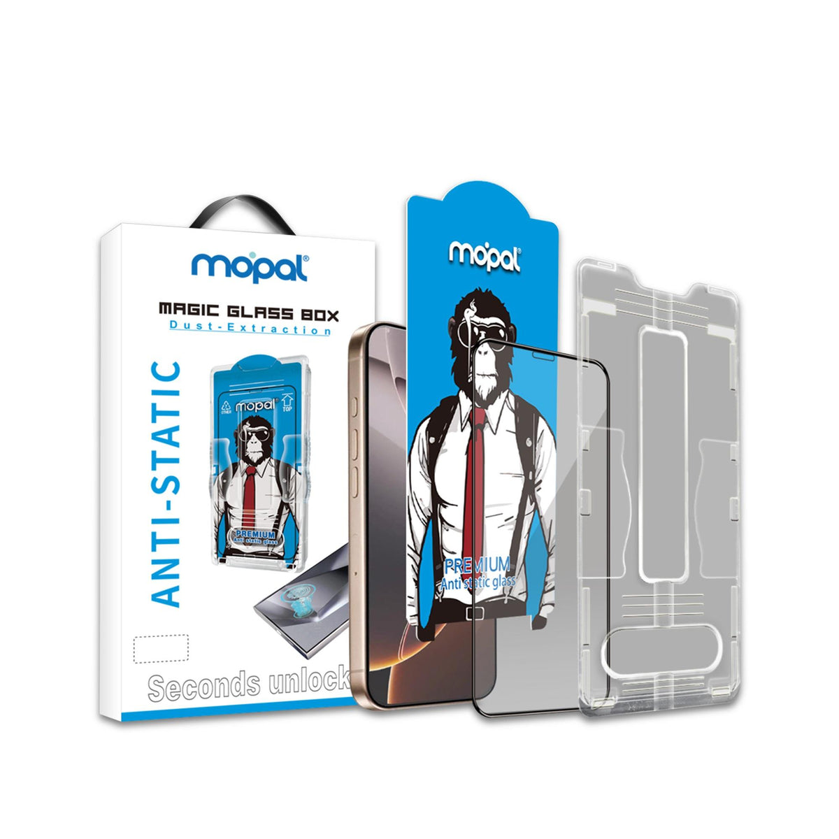 MOPAL Anti Static with Applicator Tempered Glass Screen Protector Magic Glass for Xiaomi Redmi A3 · 1