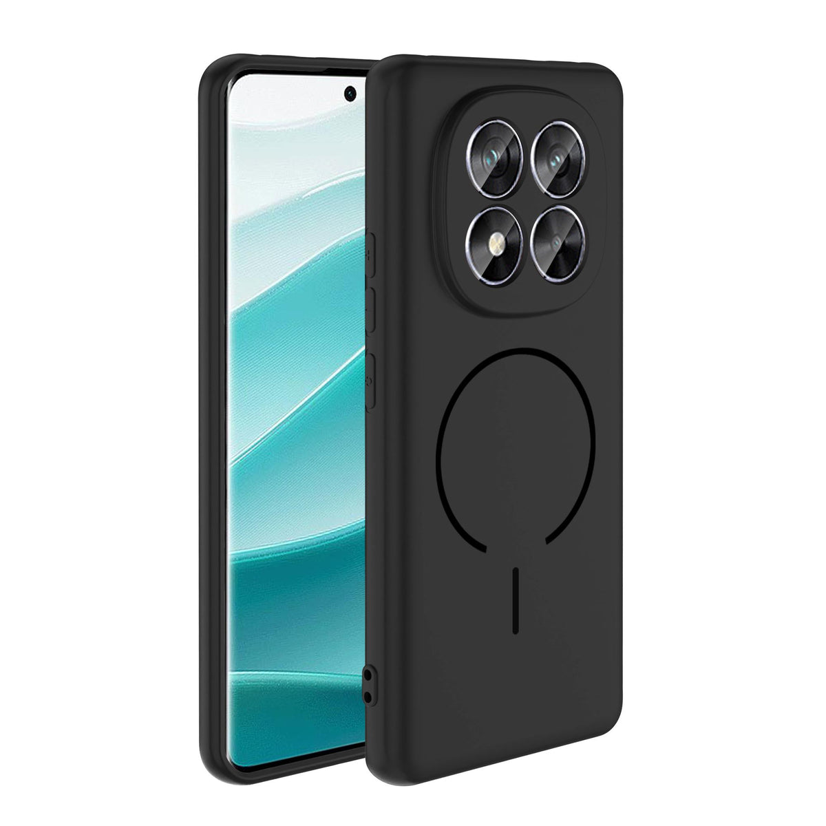 MOPAL Xiaomi Redmi Note 13 4G MagSafe-Compatible Velvet-Lined Soft Aqua Silicone Case · 3