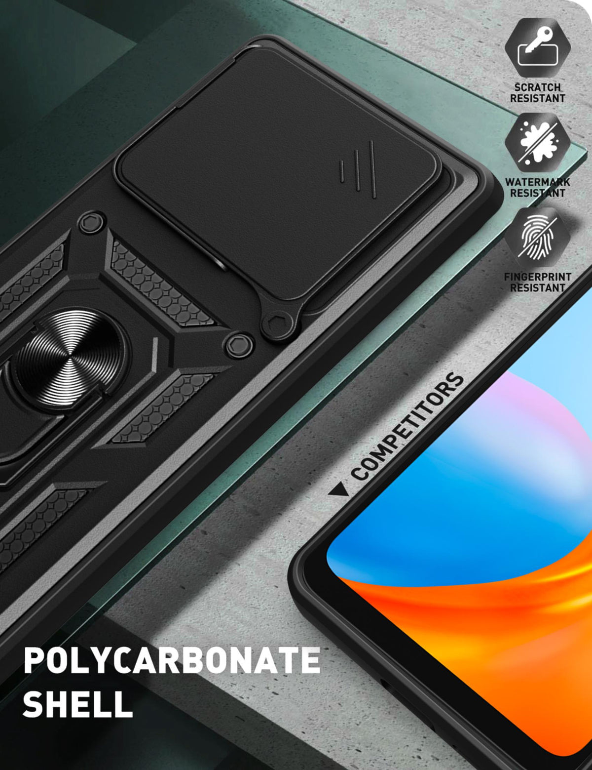 MOPAL Xiaomi Redmi Note 13 4G Stand Sliding Shock-Resistant Slide Silicone Case · 5
