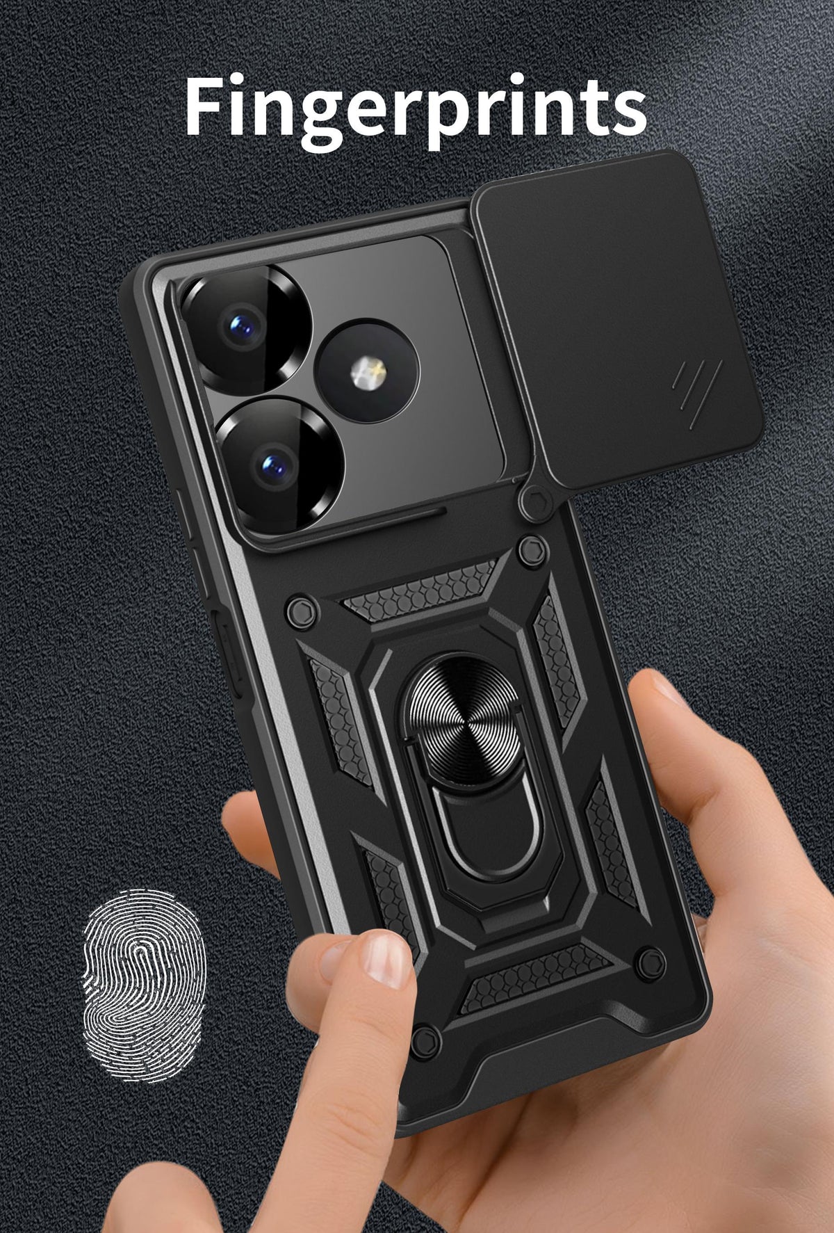 MOPAL Xiaomi Redmi Note 13 4G Stand Sliding Shock-Resistant Slide Silicone Case · 7