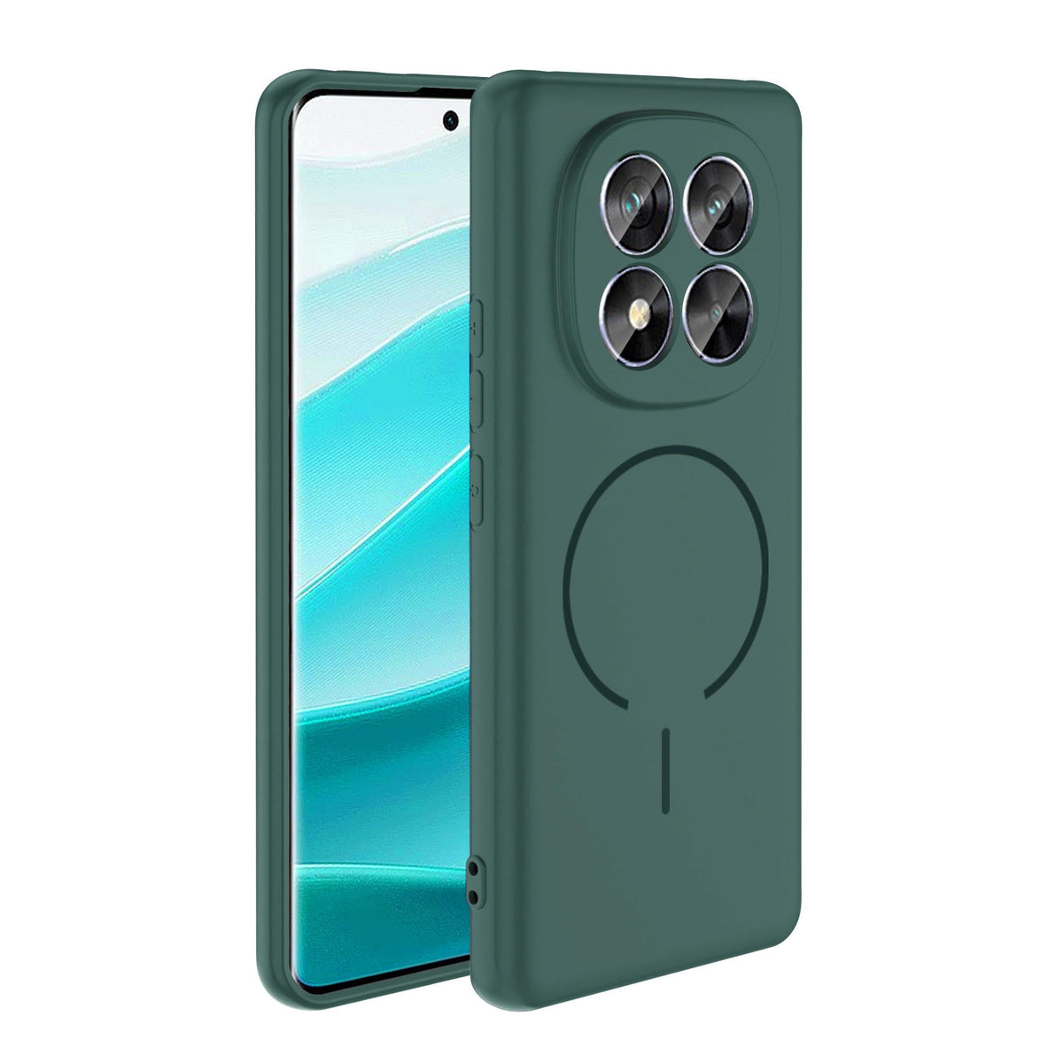 MOPAL Xiaomi Redmi Note 14 4G MagSafe-Compatible Velvet-Lined Soft Aqua Silicone Case · 3