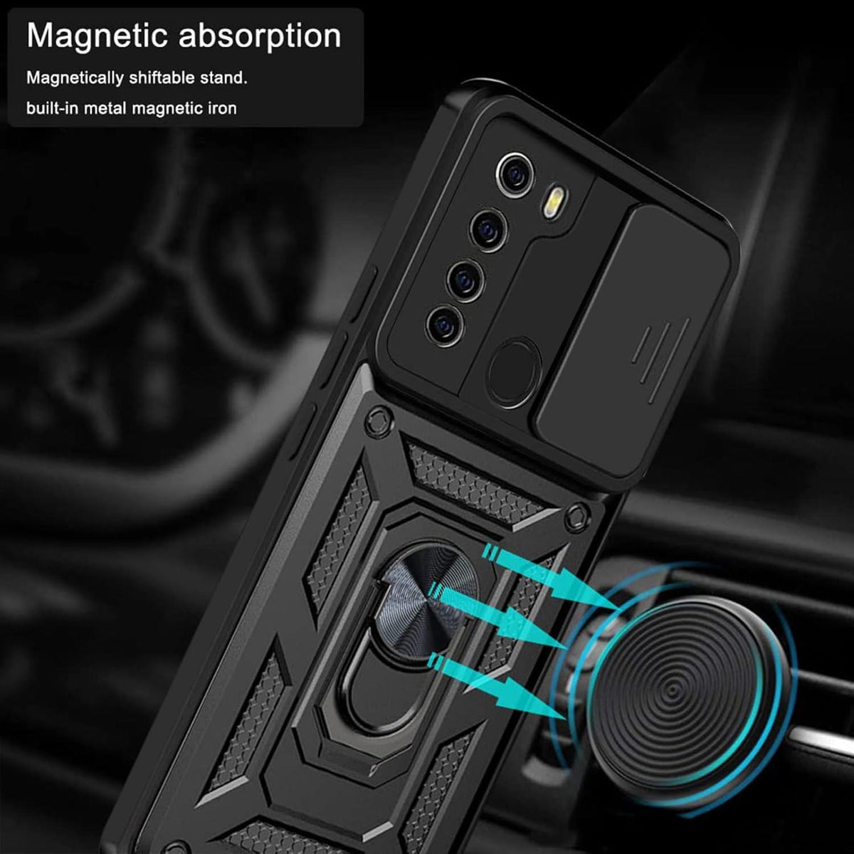 MOPAL Xiaomi Redmi Note 8 Stand Sliding Shock-Resistant Slide Silicone Case · 4