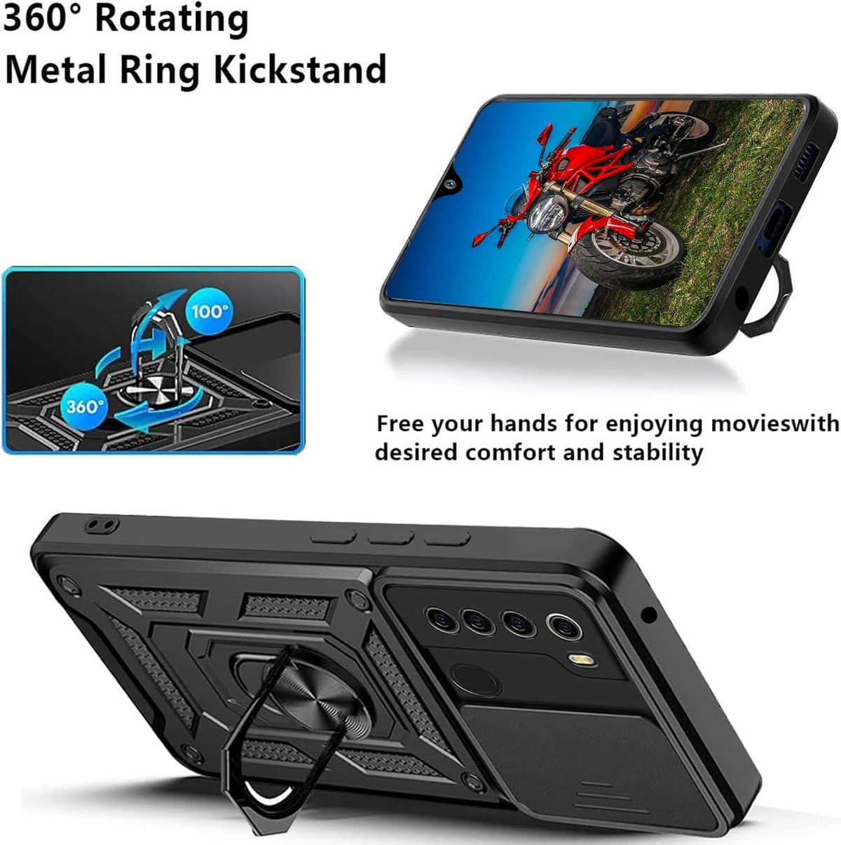 MOPAL Xiaomi Redmi Note 8 Stand Sliding Shock-Resistant Slide Silicone Case · 3