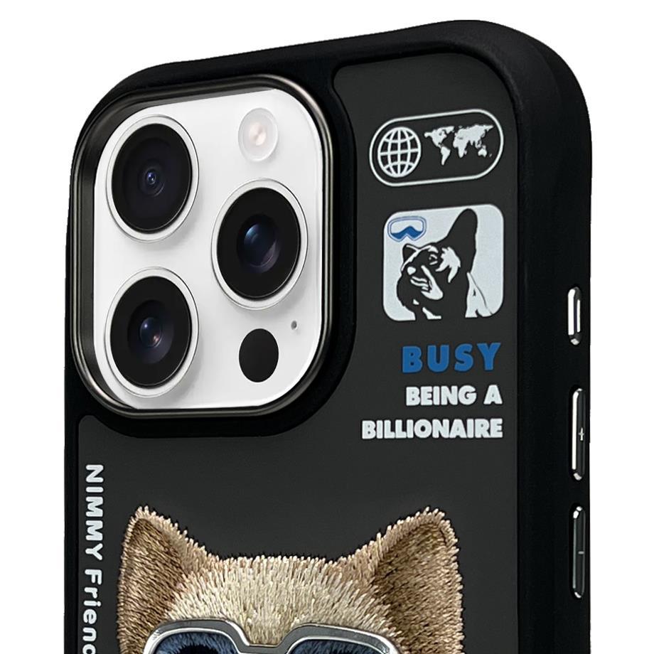 NIMMY · 3D Embroidered Gözlük and Fermuarlı Dog Silicone Case for iPhone 14 Pro Max · 4