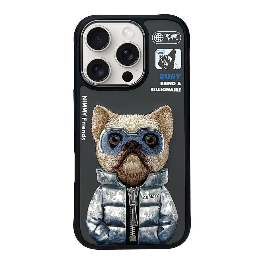 NIMMY · 3D Embroidered Gözlük and Fermuarlı Dog Silicone Case for iPhone 14 Pro Max · 1