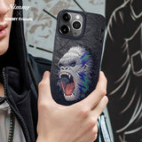 NIMMY · 3D Faux Leather Üstüne Embroidered King Kong Patterned Case 2.0 for iPhone 14 Pro Max · 3