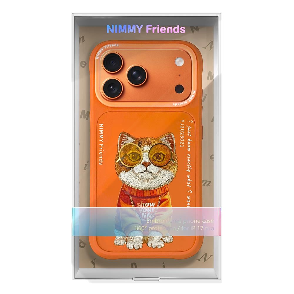 NIMMY Embroidery Gözlük and Zincir Patterned Turuncu Glasses Series Catli Phone Case for iPhone 17 Pro / iPhone 18 Pro · 7