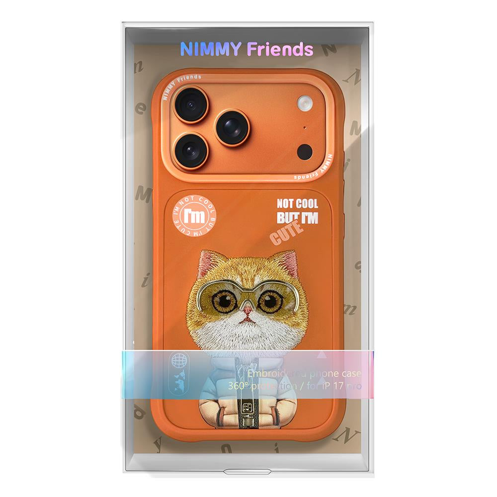NIMMY Embroidery Fermuar and Gözlüklü Catli Cool Cute Turuncu Phone Case for iPhone 17 Pro / iPhone 18 Pro · 7
