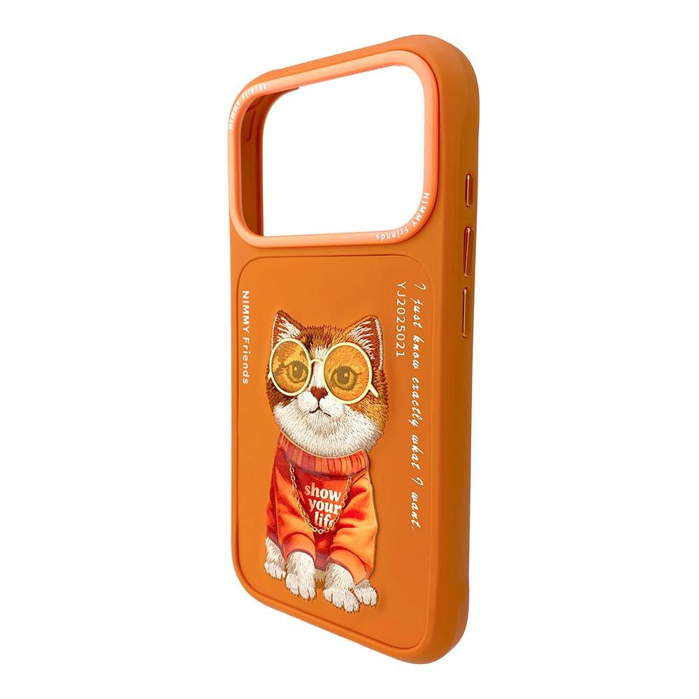 NIMMY Embroidery Gözlük and Zincir Patterned Turuncu Glasses Series Catli Phone Case for iPhone 17 Pro / iPhone 18 Pro · 5