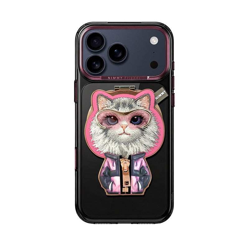 NIMMY Case MagSafe-Compatible Embroidered Kedi Stand Fermuar Detaylı Nimmy Phone Case for iPhone 18 Pro Max · 1