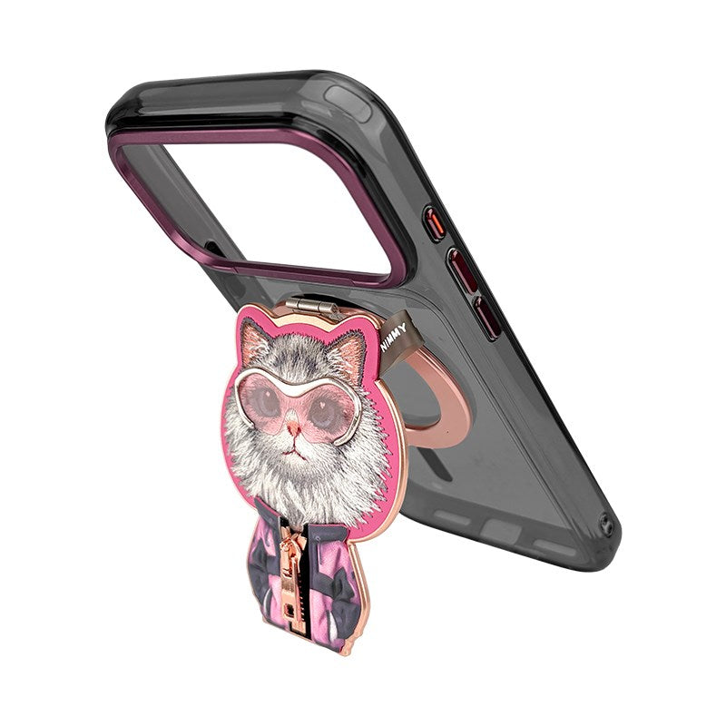 NIMMY Case MagSafe-Compatible Kedi Nakış Stand Fermuar Detaylı Nimmy Phone Case for iPhone 18 Pro · 2