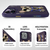 NIMMY iPhone 13 Pro · 3D Embroidered Dog Figürlü Gözlük and Zincir Detail Cool Glasses Case · 3