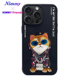 NIMMY iPhone 13 Pro · 3D Embroidered Cat Figürlü Gözlük and Zincir Detail Cool Glasses Case · 1