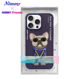 NIMMY iPhone 13 Pro · 3D Embroidered Dog Figürlü Gözlük and Zincir Detail Cool Glasses Case · 2