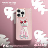 NIMMY iPhone 13 Pro · 3D Embroidered Cat Figürlü Gözlük and Zincir Detail Cool Glasses Case · 8