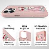 NIMMY iPhone 13 Pro · 3D Embroidered Cat Figürlü Gözlük and Zincir Detail Cool Glasses Case · 7