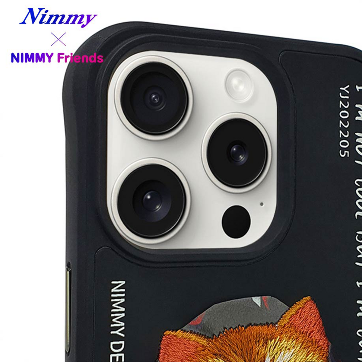 NIMMY iPhone 13 Pro · 3D Embroidered Cat Figürlü Gözlük and Zincir Detail Cool Glasses Case · 3