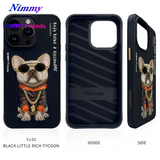 NIMMY iPhone 13 Pro Max · 3D Embroidered Dog Figürlü Gözlük and Zincir Detail Cool Glasses Case · 2