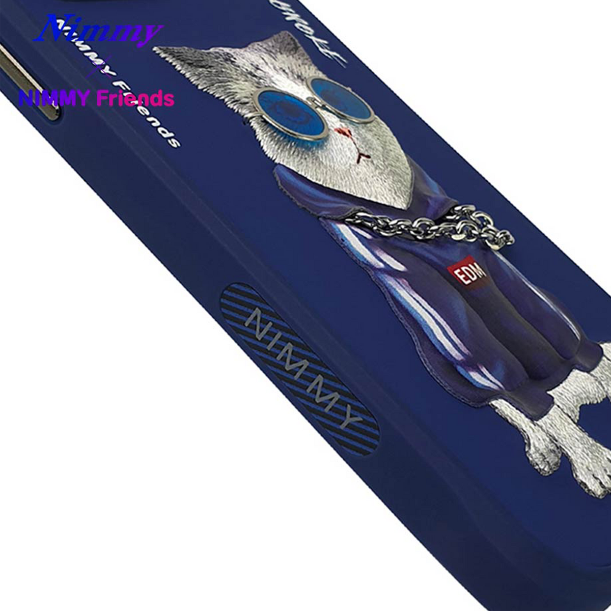 NIMMY iPhone 13 Pro Max · 3D Embroidered Cat Figürlü Gözlük and Zincir Detail Cool Glasses Case · 4