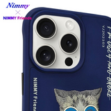 NIMMY iPhone 13 Pro Max · 3D Embroidered Cat Figürlü Gözlük and Zincir Detail Cool Glasses Case · 3