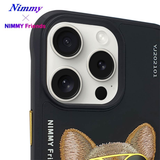 NIMMY iPhone 14 Pro · 3D Embroidered Dog Figürlü Gözlük and Zincir Detail Cool Glasses Case · 3
