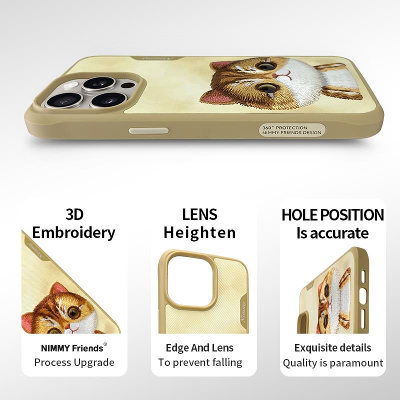 NIMMY iPhone 14 Pro · Kumaş Üstüne 3D Embroidered and Eye Detail Case · 8